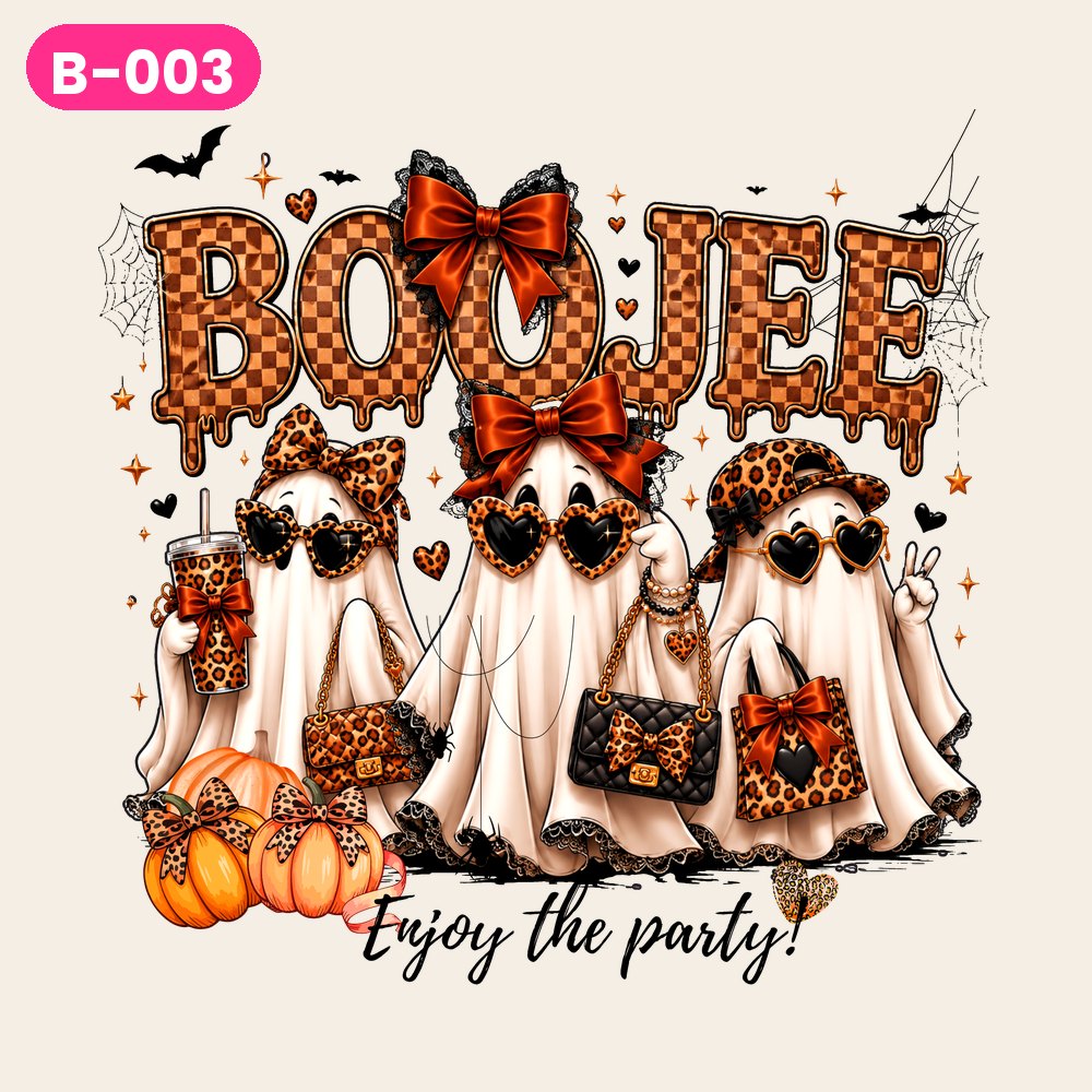 B-003 · Boojee 3 Ghosts – Enjoy the Party — on light shirts