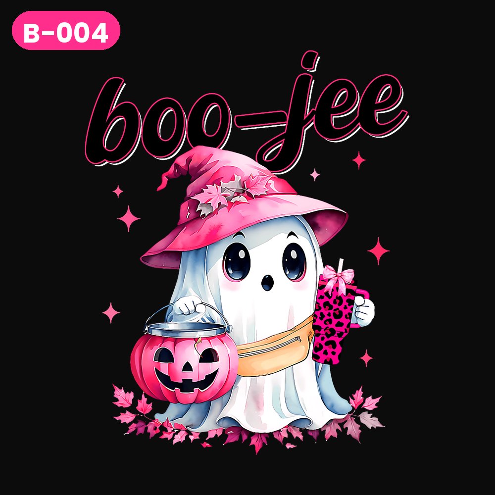 B-004 · boo-jee Pink Witch Hat — on dark shirts