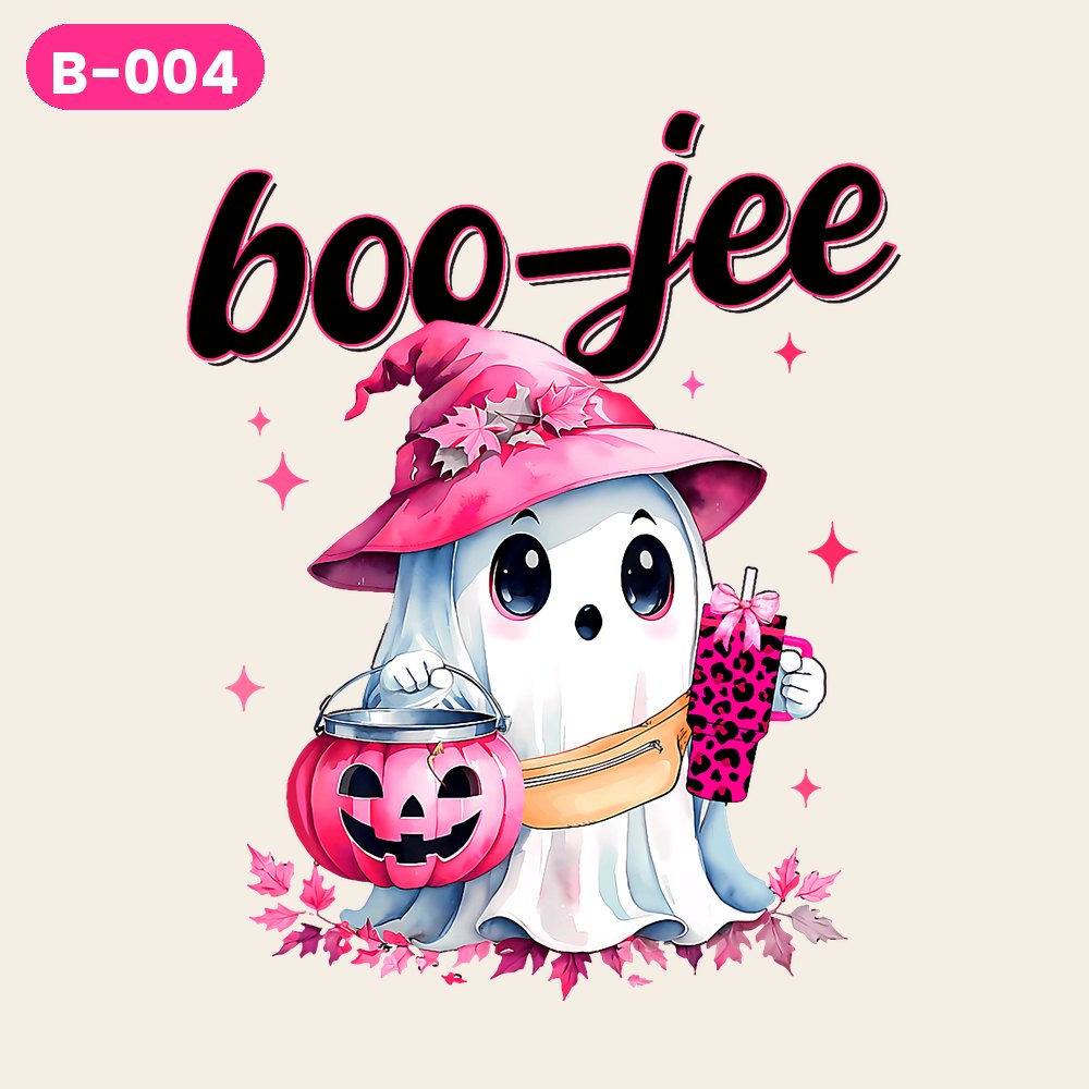 B-004 · boo-jee Pink Witch Hat — on light shirts