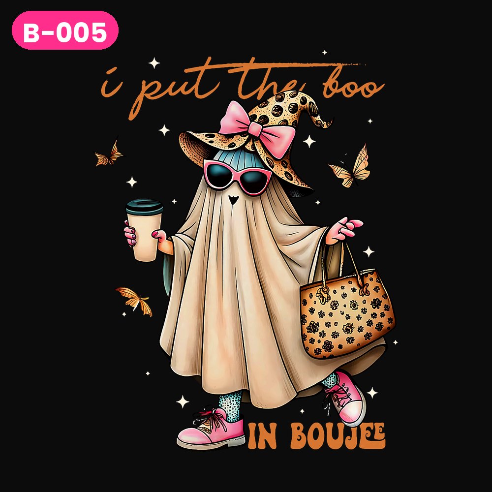B-005 · I Put the Boo in Boujee – Leopard — on dark shirts