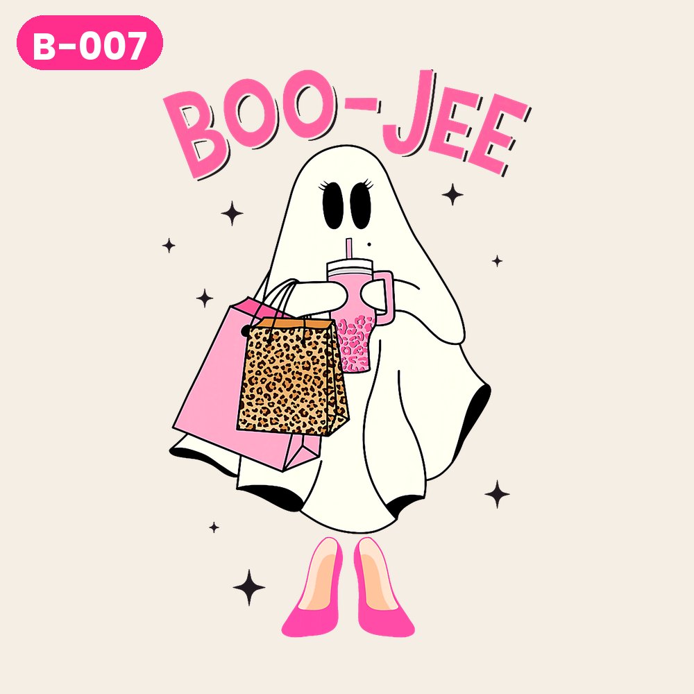B-007 · Boo-Jee Shopping Spree — on light shirts