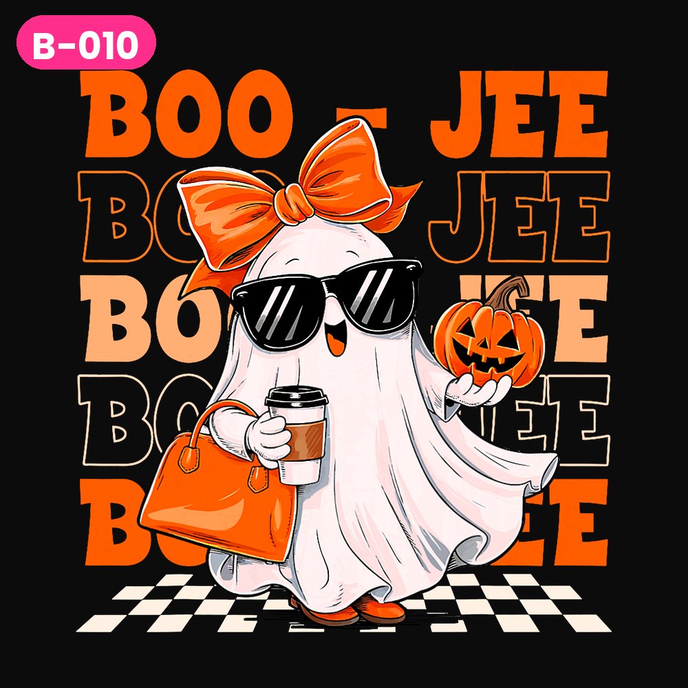 B-010 · Boo-Jee Retro Stack — on dark shirts