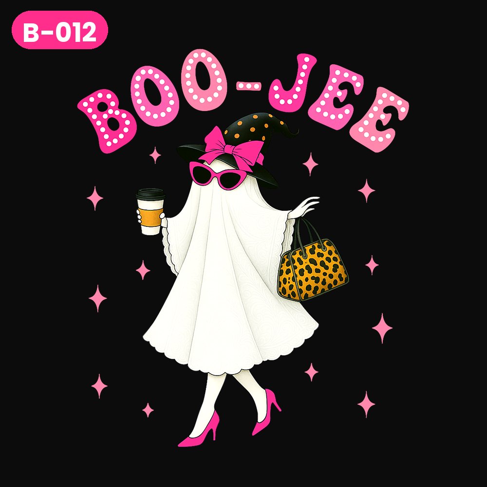 B-012 · Boo-Jee Marquee — on dark shirts