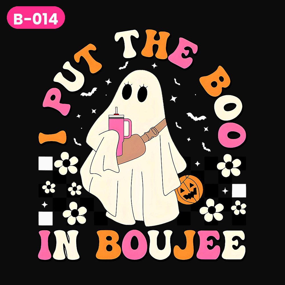 B-014 · I Put the Boo in Boujee – Checker — on dark shirts