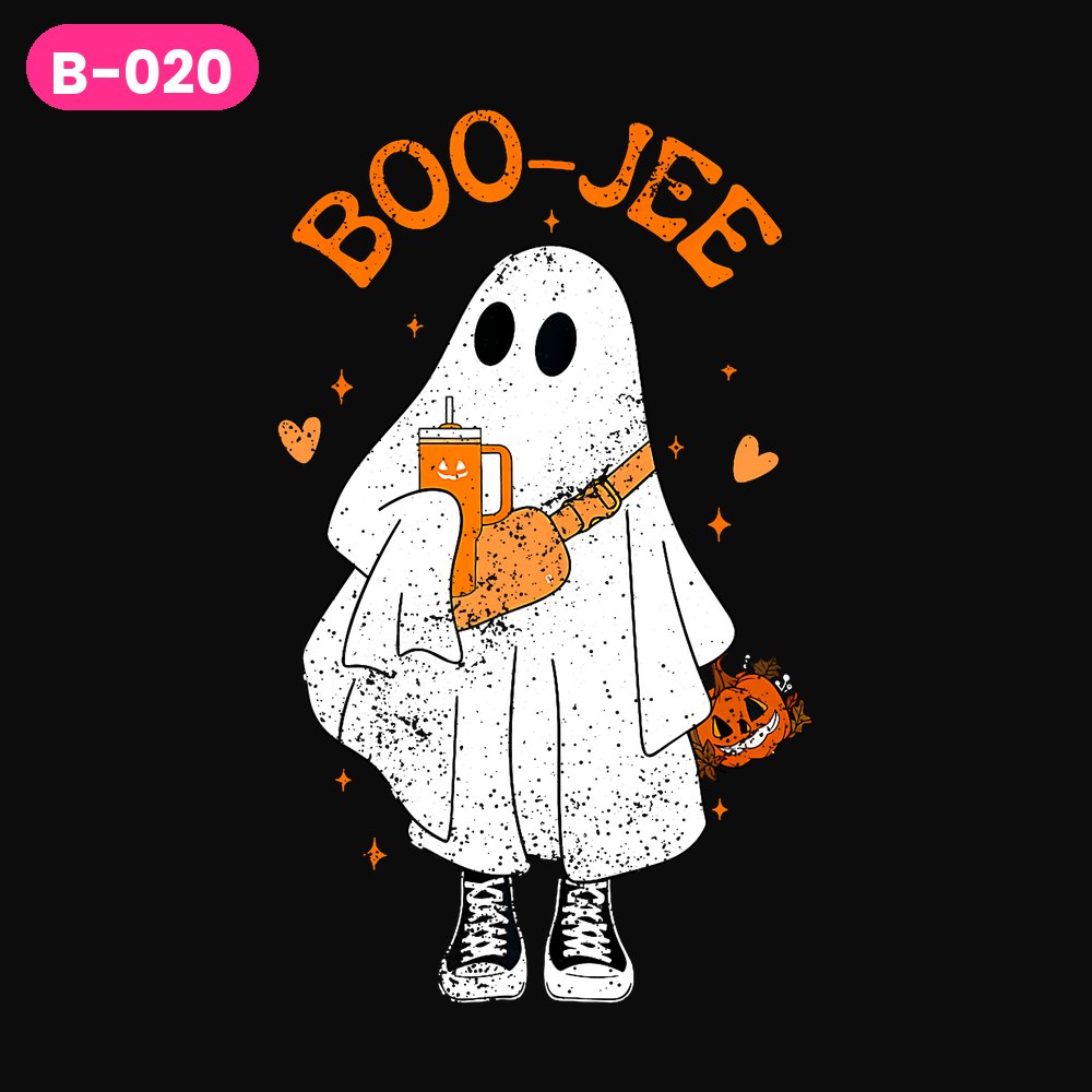B-020 · Boo-Jee Orange Cup — on dark shirts
