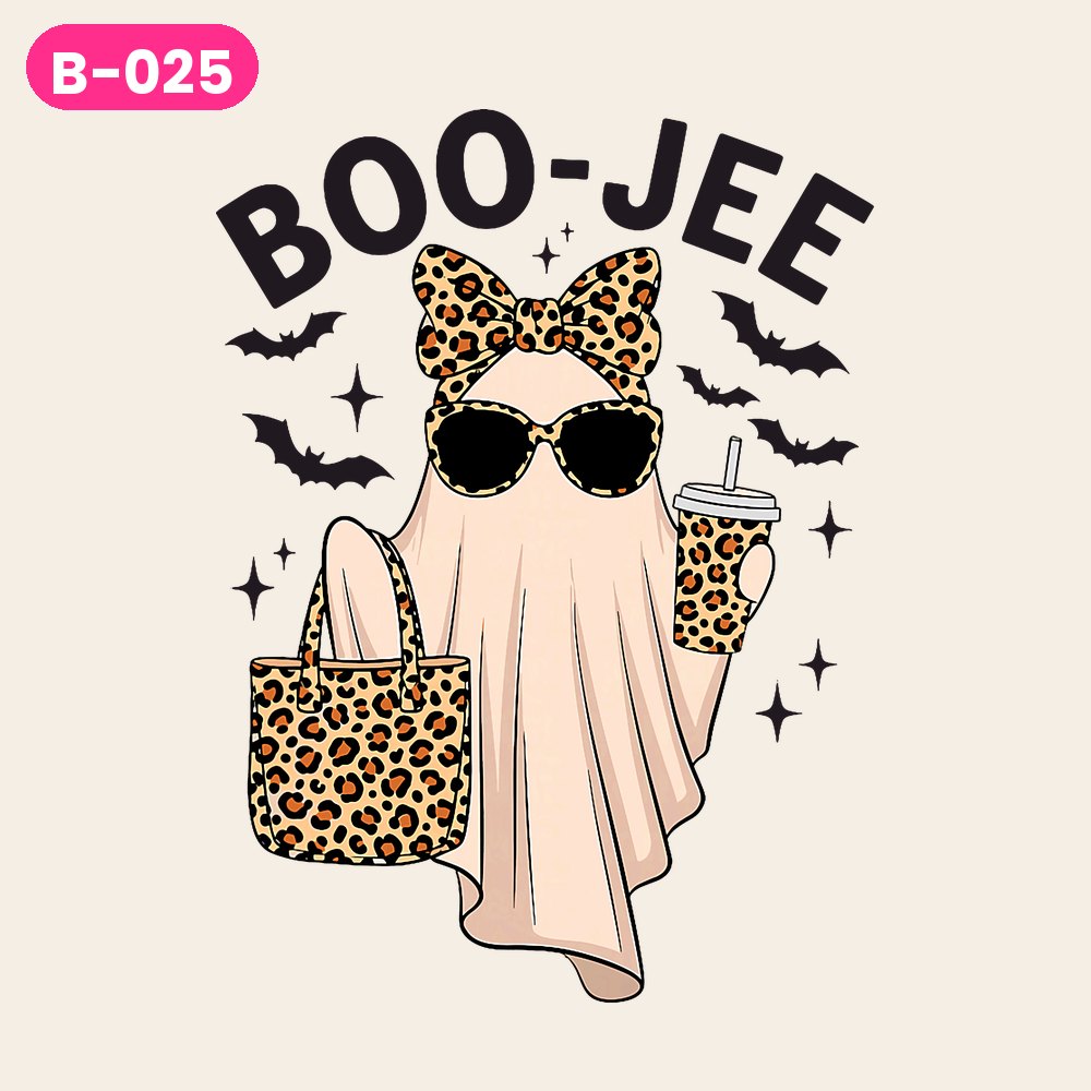 B-025 · Boo-Jee Leopard Bow — on light shirts