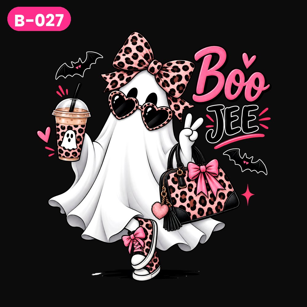 B-027 · Boo-Jee Pink Peace — on dark shirts