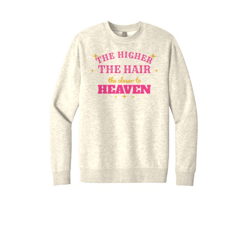 D-001 The Higher the Hair — dt6104-crewneck natural