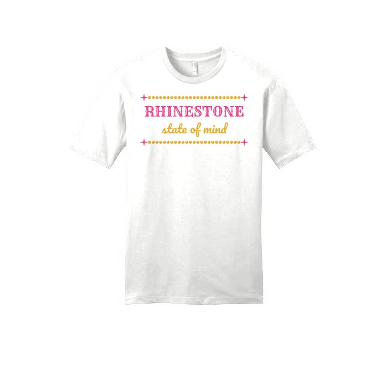 D-002 Rhinestone State of Mind — dt6000-tee white