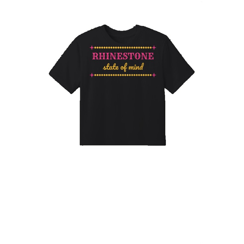 D-002 Rhinestone State of Mind — dt6066-croptee black