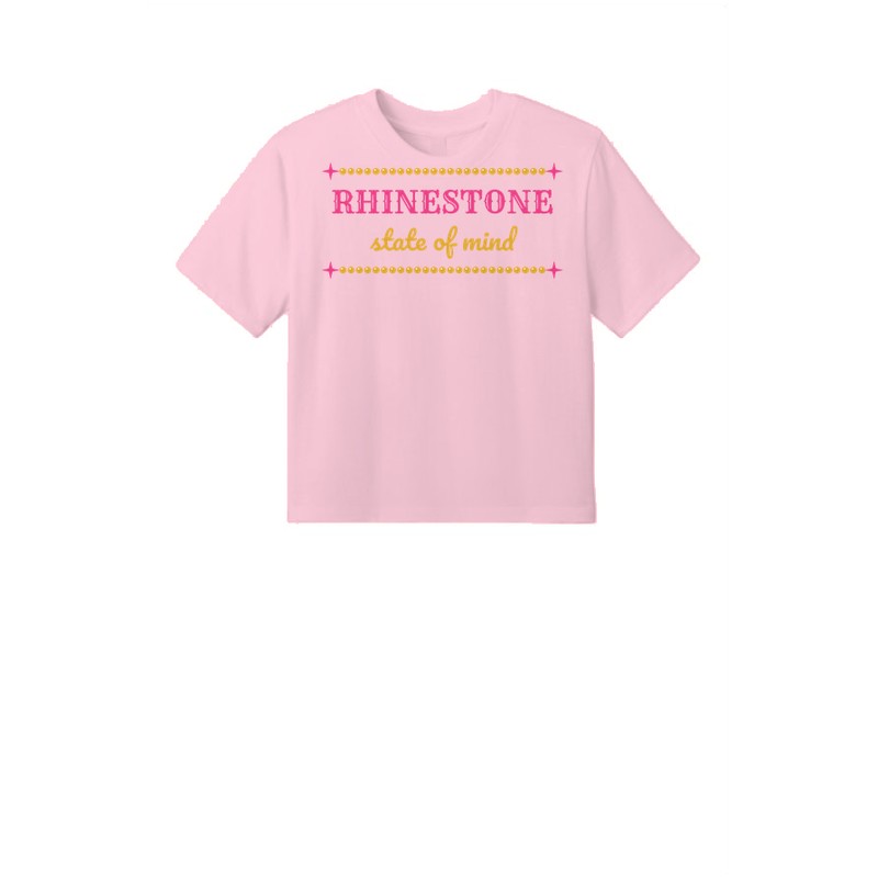 D-002 Rhinestone State of Mind — dt6066-croptee lightpink