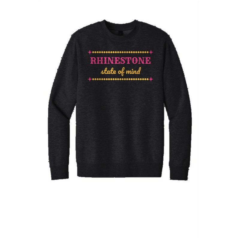 D-002 Rhinestone State of Mind — dt6104-crewneck black