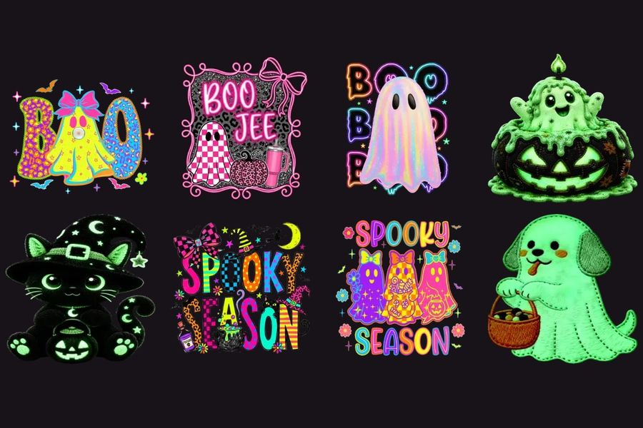 Halloween and Fall 2026 DTF transfer designs from 208 Print Garage