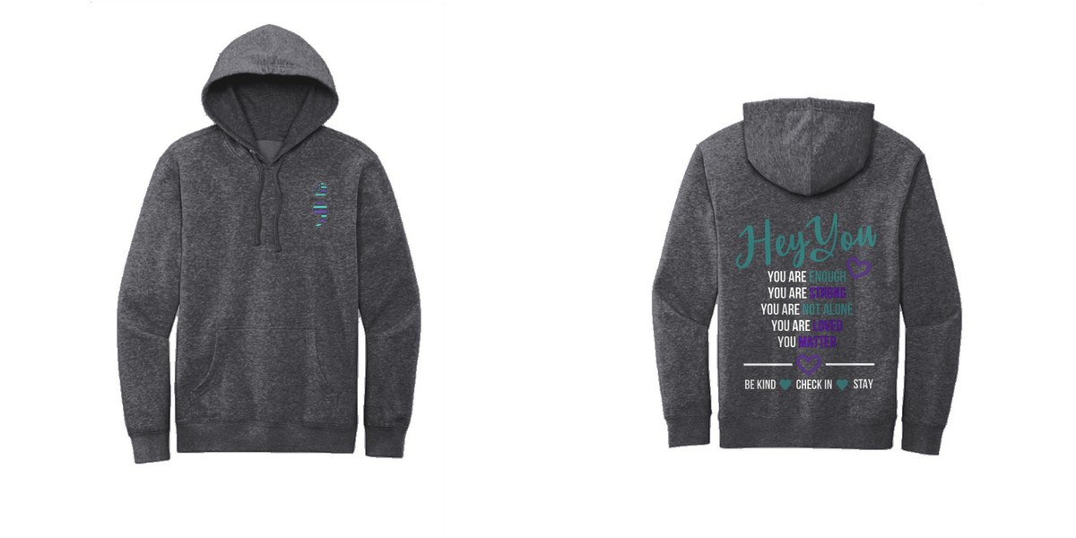 S-001 Hey You — dt6100-hoodie charcoal