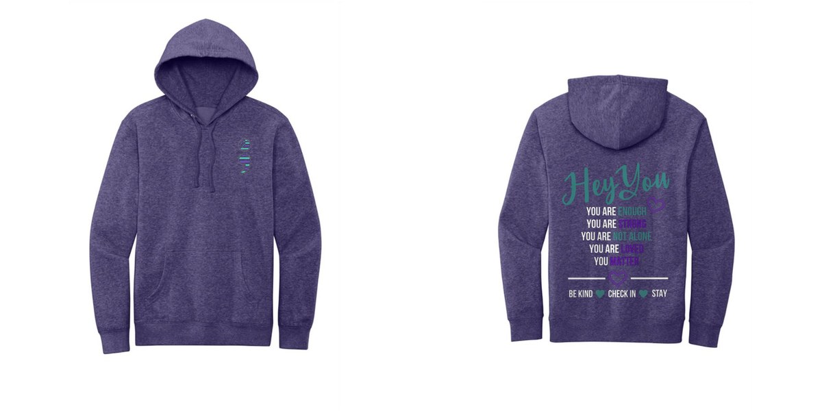 S-001 Hey You — dt6100-hoodie heatheredpurple