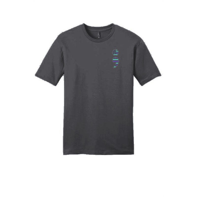 S-004 Semicolon (left chest) — dt6000-tee charcoal