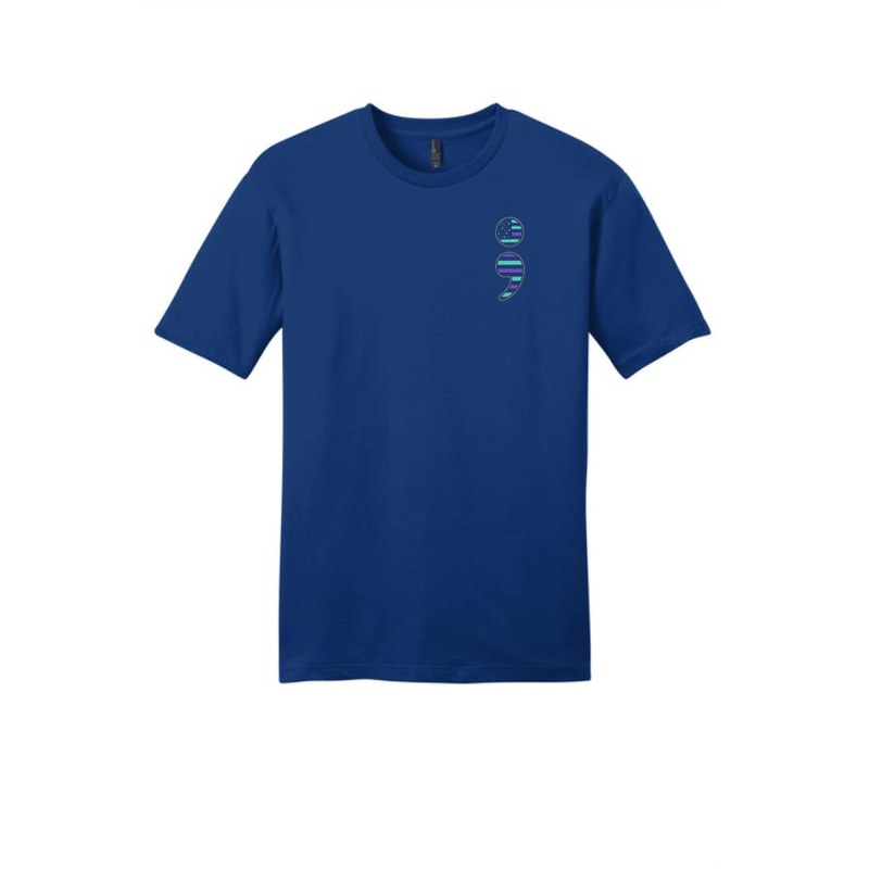 S-004 Semicolon (left chest) — dt6000-tee deeproyal