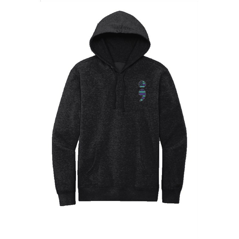 S-004 Semicolon (left chest) — dt6100-hoodie black