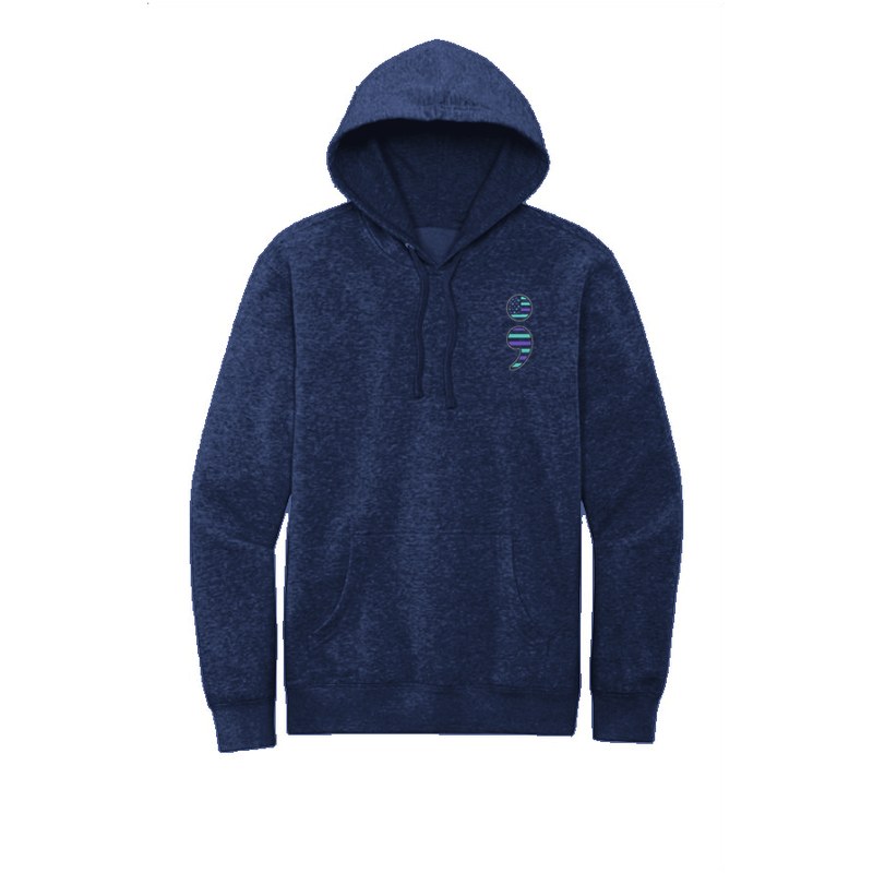 S-004 Semicolon (left chest) — dt6100-hoodie newnavy