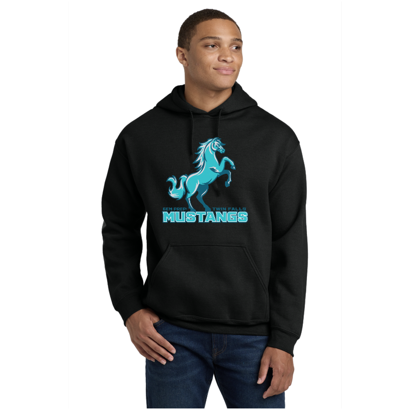 Gem Prep Mustangs adult spirit hoodie, in black