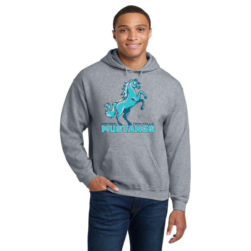 Gem Prep Mustangs adult spirit hoodie, grey