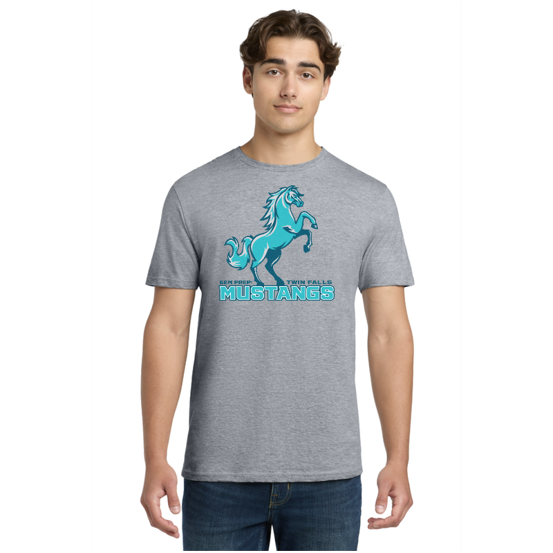 Gem Prep Mustangs adult spirit t-shirt, in grey