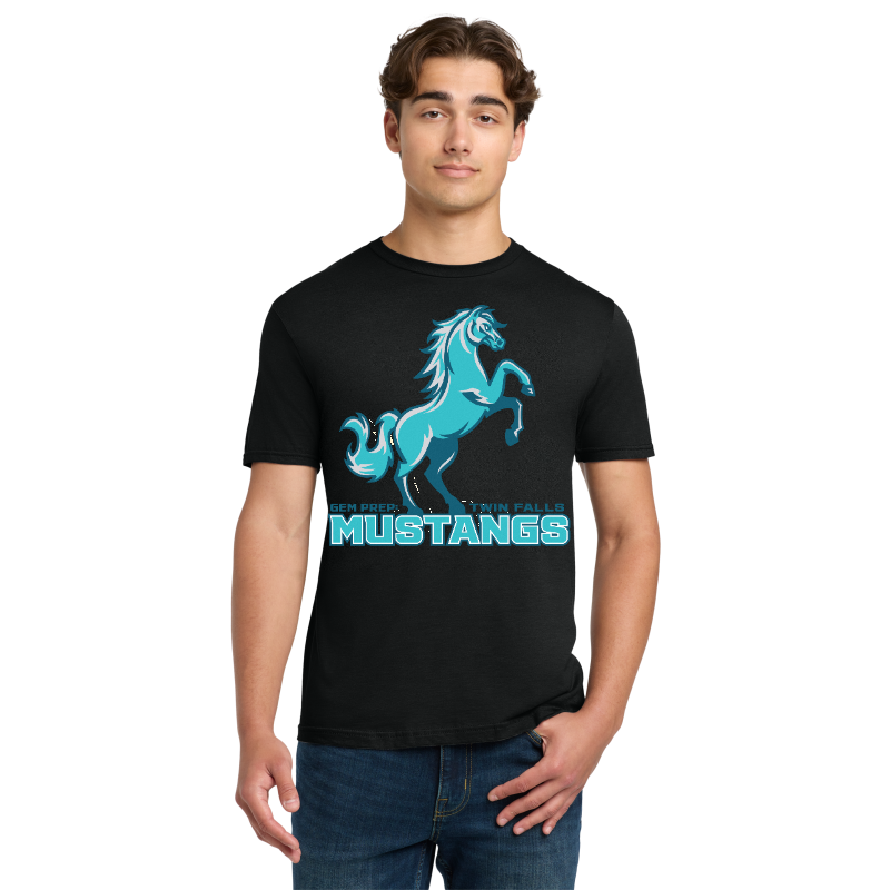 Gem Prep Mustangs adult spirit t-shirt, black