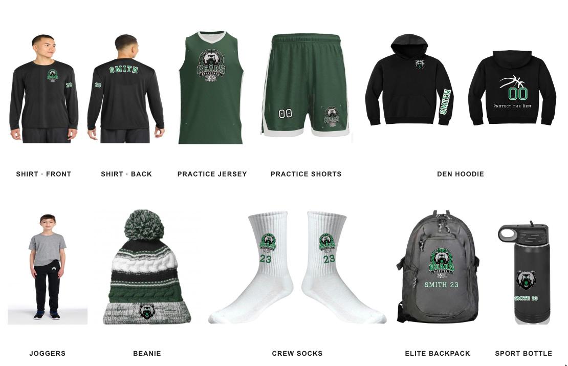 All-In Den Pack: everything in the Starting Five plus backpack and sport bottle