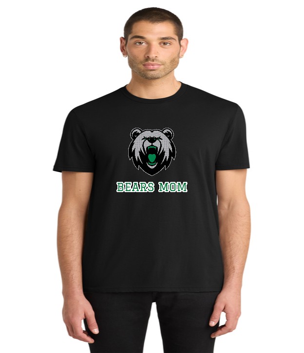 Black tee with the bear and BEARS MOM